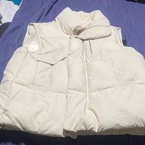 Women's Cream Puffer Vest